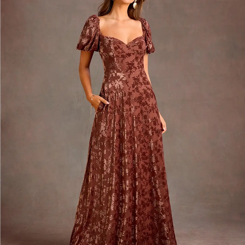 Alba Rosewood Maxi Dress